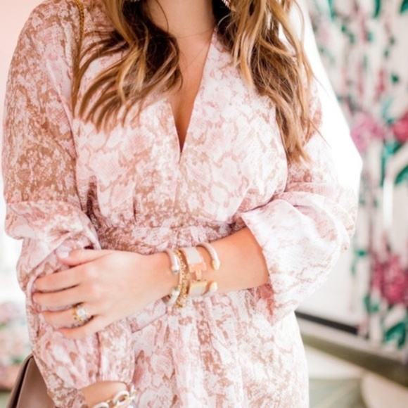 WAYF Arista Snake Python Print Midi Dress - Picture 2 of 6